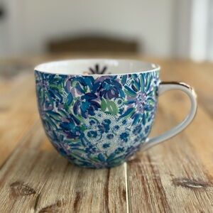 Lilly Pulitzer Blue and Purple Floral Lion FaceMug
